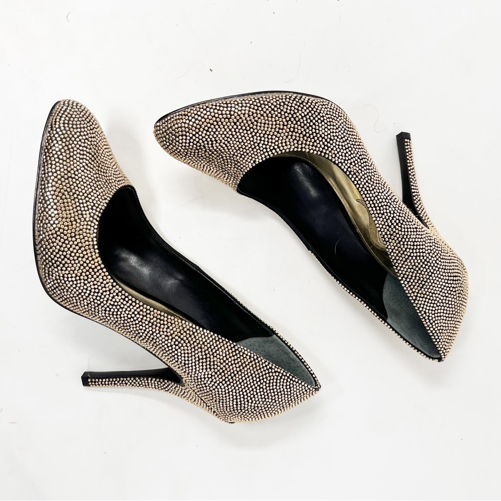 Nina Gold Metallic beaded stiletto heels 9M - Picture 6 of 10